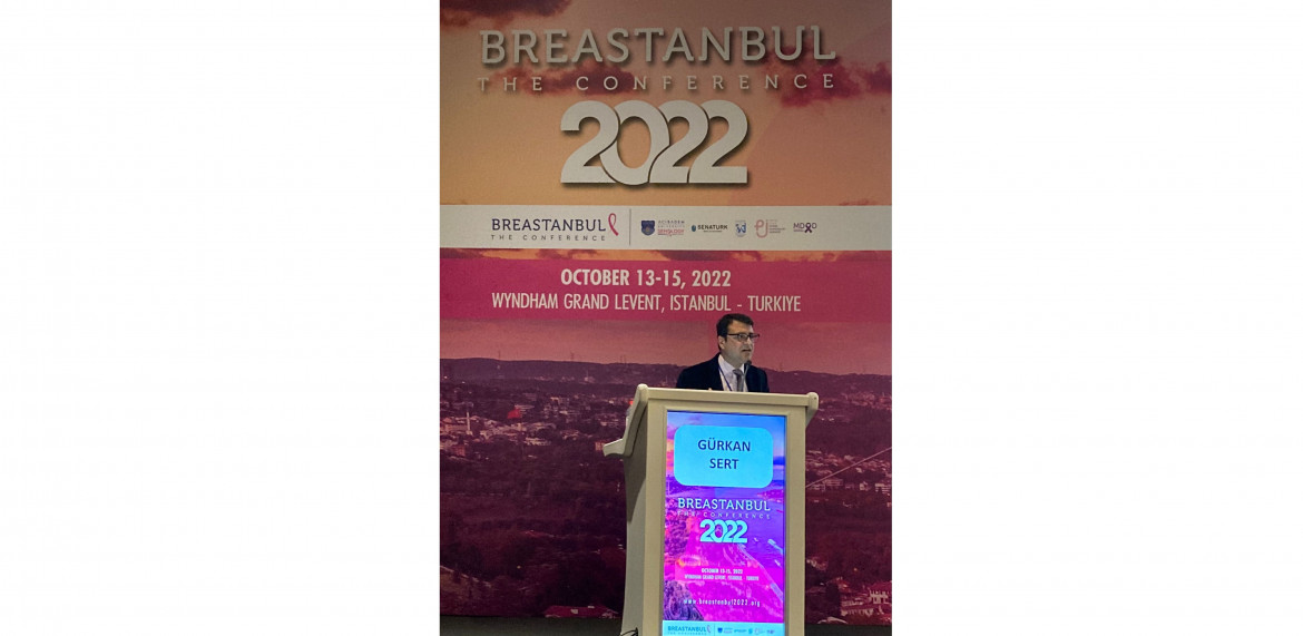 Doç. Dr. Gürkan Sert, Pembe İzler Kadın Kanserleri Derneği'nin organize ettiği BREASTANBUL 2022 etkinliğine "Türkiye’de kanserle yaşayan bireyler ve Covid-19 Pandemisi araştırması" başlıklı